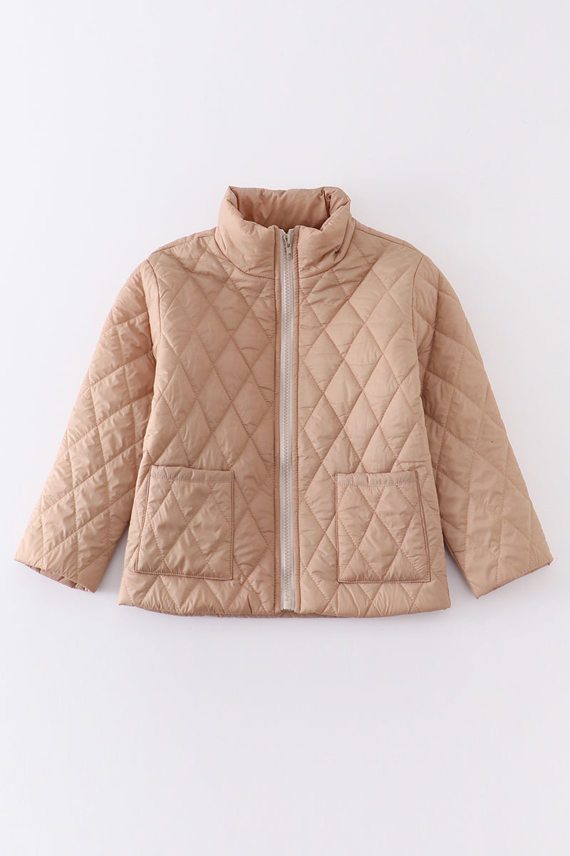 Beige quilted coat - ARIA KIDS
