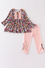 Pink floral print ruffle girl set - ARIA KIDS
