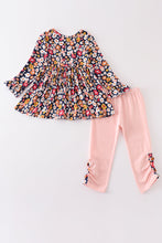 Pink floral print ruffle girl set - ARIA KIDS