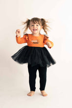 Orange "HOCUS POCUS" ruffle girl set - ARIA KIDS