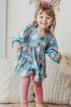 Blue pumpkin print girl set - ARIA KIDS