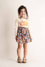 Beige thanksgiving floral short skirt set - ARIA KIDS