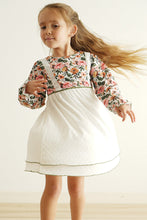 Premium Green floral print swiss dot dress - ARIA KIDS