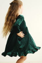 Premium Forest velvet lace girl dress - ARIA KIDS