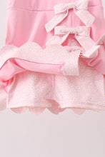 Pink Performance Bow Sash Scalloped Dress - ARIA KIDS