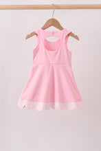 Pink Performance Bow Sash Scalloped Dress - ARIA KIDS