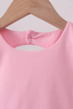 Pink scalloped active skorts set