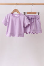Lavender scalloped mom&me shorts set - ARIA KIDS