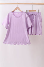 Lavender scalloped mom&me shorts set - ARIA KIDS