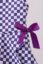 Purple checkered bow active dress