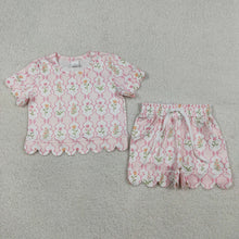 Floral Silky Scalloped Short Set