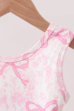 Pink Performance Bow Print Scalloped Dress - ARIA KIDS