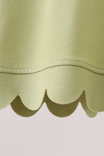 Sage scalloped zipper shorts set