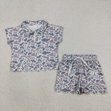 Camo Silky Scalloped Polo Set