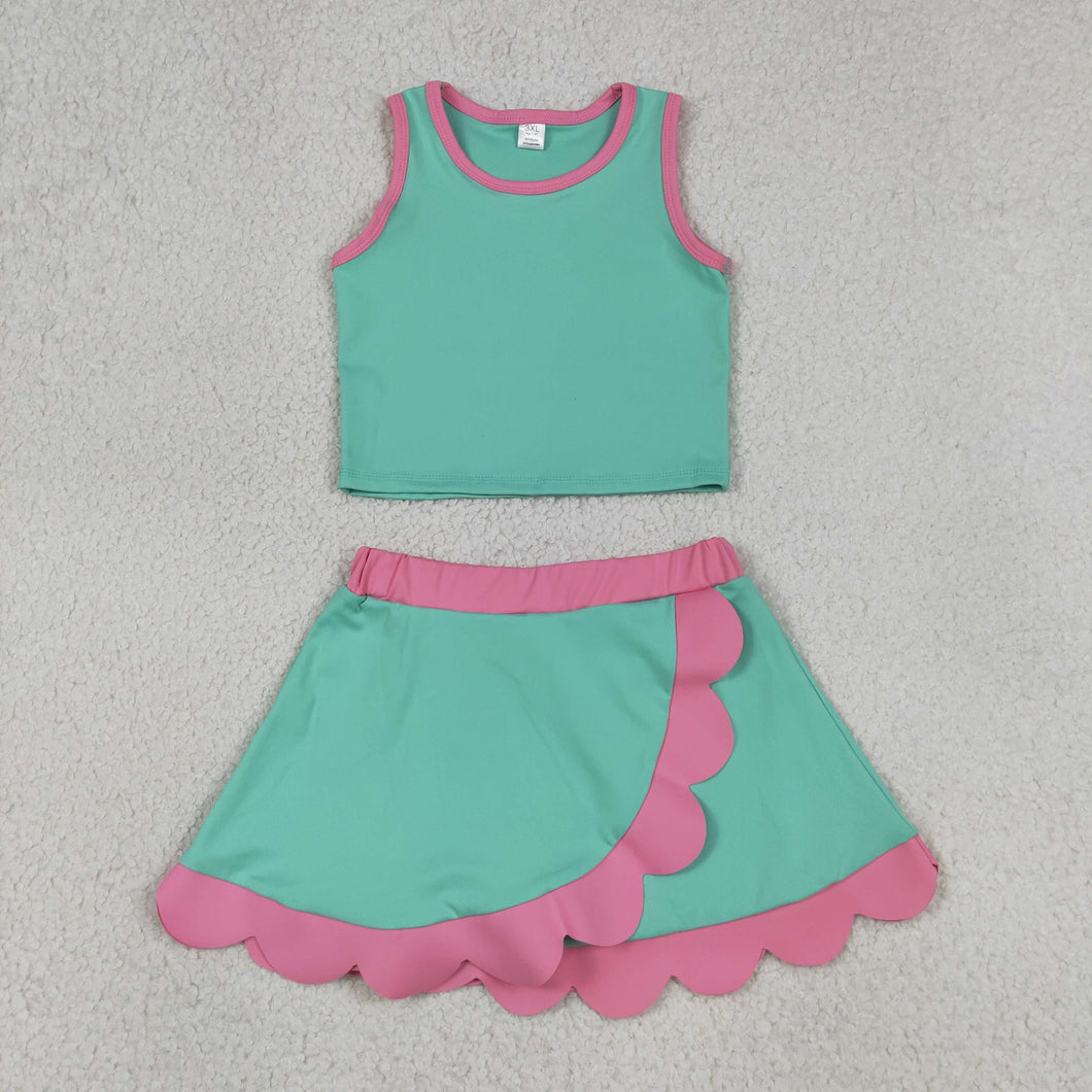 Mint Performance Scalloped Skorts Set