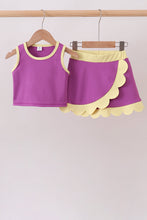 Purple Performance Scalloped Skorts Set - ARIA KIDS