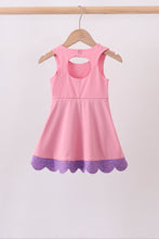 Pink scalloped bow active dress
