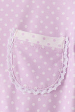 Lavender polka dot pocket ruffle pants set