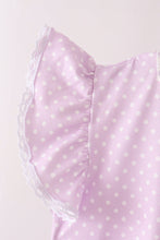 Lavender polka dot pocket ruffle pants set