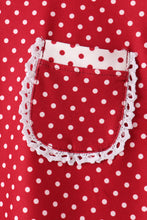 Red polka dot pocket ruffle pants set