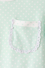 Green polka dot pocket ruffle pants set