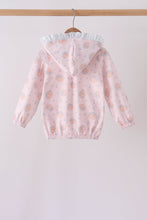 Pink pumpkin print ruffle coat - ARIA KIDS