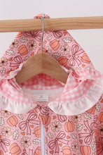 Pink pumpkin floral print ruffle coat - ARIA KIDS