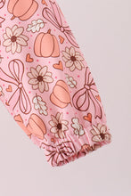 Pink pumpkin floral print ruffle coat - ARIA KIDS