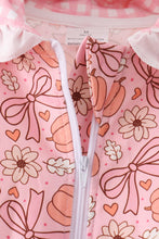 Pink pumpkin floral print ruffle coat - ARIA KIDS