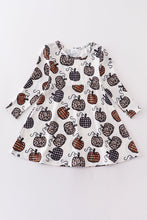 Leopard pumpkin print girl dress - ARIA KIDS