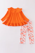 Orange pumpkin print girl set - ARIA KIDS