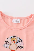 Pink leopard turkey applique girl dress - ARIA KIDS