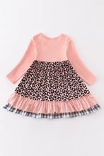 Pink leopard turkey applique girl dress - ARIA KIDS
