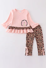 Pink leopard turkey applique girl set - ARIA KIDS