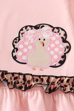 Pink leopard turkey applique girl set - ARIA KIDS