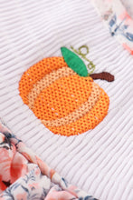 Floral print pumpkin embroidery smocked dress - ARIA KIDS