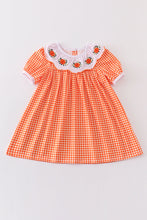 Orange plaid pumpkin embroidery dress - ARIA KIDS