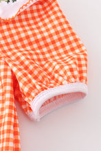 Orange plaid pumpkin embroidery dress - ARIA KIDS