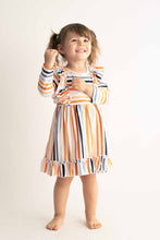 Multicolored stripe ruffle dress