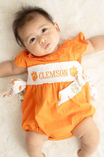 Orange clemson embroidery girl bubble - ARIA KIDS