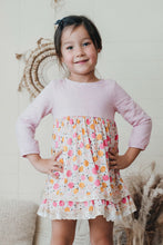 Purple swiss dot pumpkin print dress - ARIA KIDS