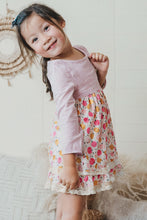 Purple swiss dot pumpkin print dress - ARIA KIDS