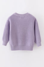 Purple hand-embroidery bunny pullover sweater - ARIA KIDS