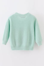 Blue hand-embroidery bunny pullover sweater - ARIA KIDS