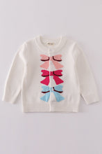 White bow tie cardigan sweater - ARIA KIDS