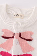 White bow tie cardigan sweater - ARIA KIDS