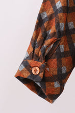 Premium brown plaid button down muslin shirt - ARIA KIDS