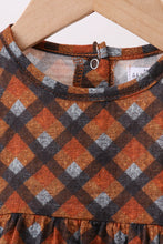 Premium brown plaid muslin bubble - ARIA KIDS