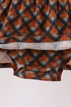 Premium brown plaid muslin bubble - ARIA KIDS