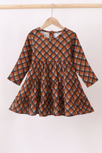 Premium brown plaid muslin dress - ARIA KIDS